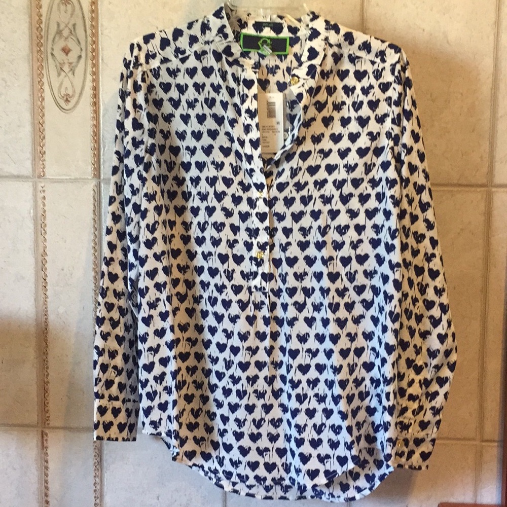 C Wonder Navy and White blouse